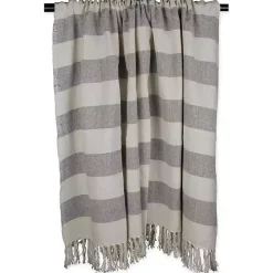 Gray Cabana Stripe Throw
