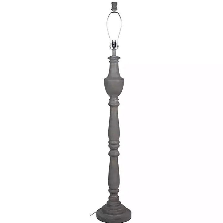 Gray Carved Urn Floor Lamp