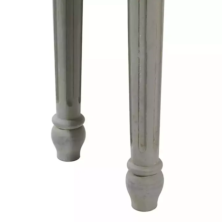 Gray Carved Wood Console Table