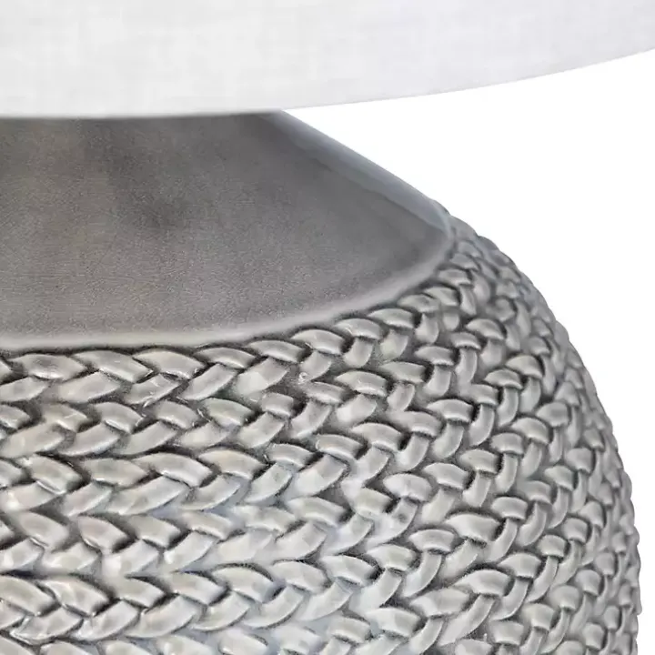 Gray Ceramic Braid Table Lamp