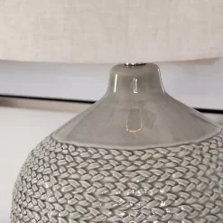 Gray Ceramic Braid Table Lamp