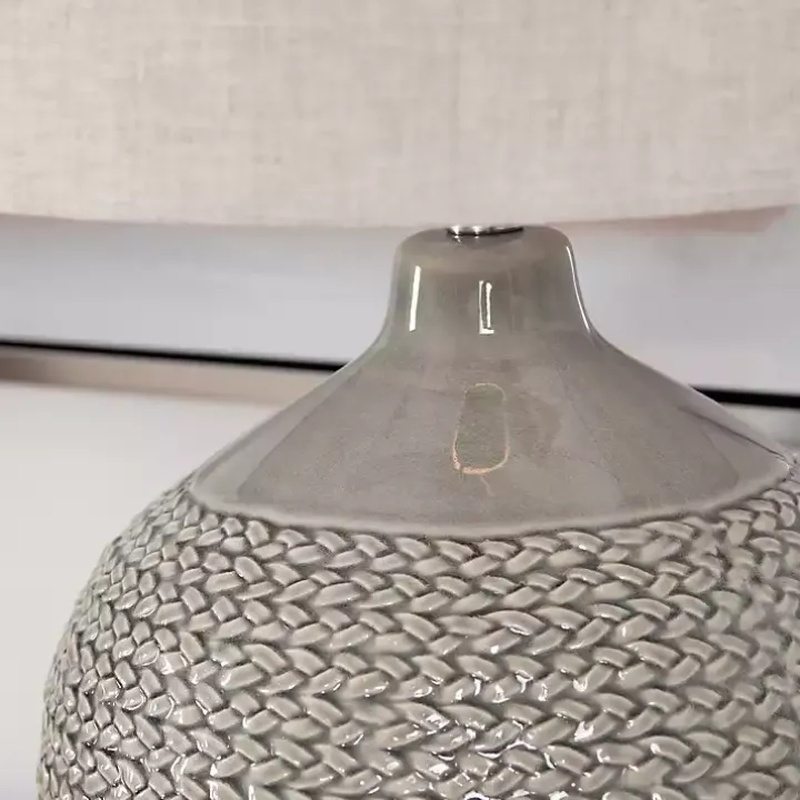 Gray Ceramic Braid Table Lamp