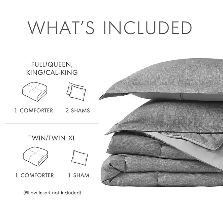 Gray Chambray 3-pc. King Comforter Set