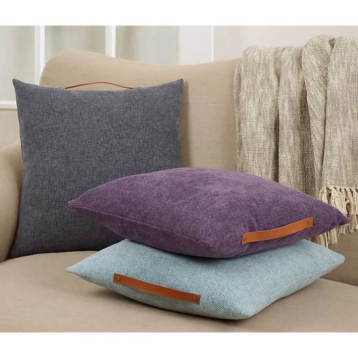 Gray Chenille Handle Pillow