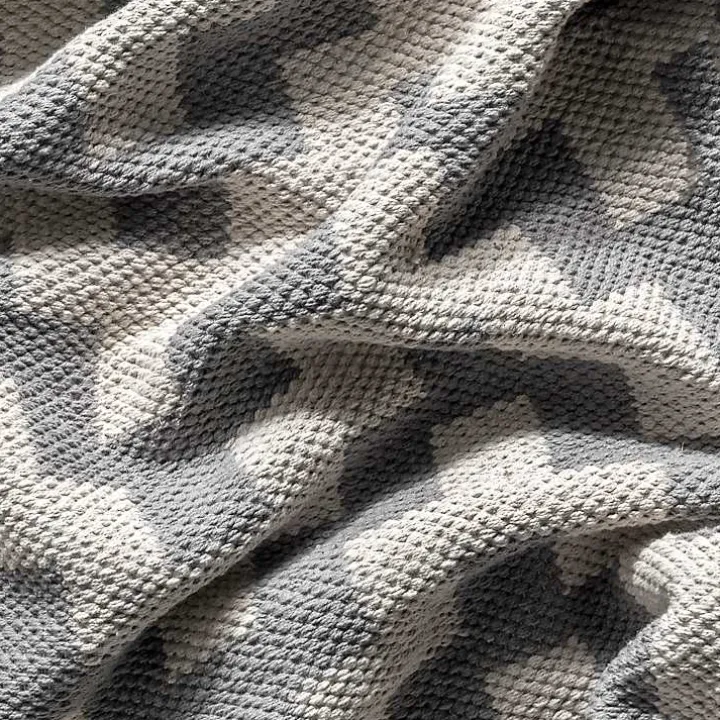 Gray Chevron Cotton Tassel Area Rug, 8x10