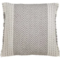 Gray Chevron Long Stitch Square Throw Pillow