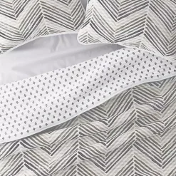 Gray Chevron Reversible 2-pc. Twin Quilt Set
