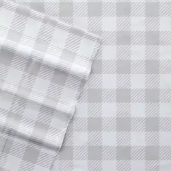 Gray Country Plaid 4-pc. California King Sheet Set