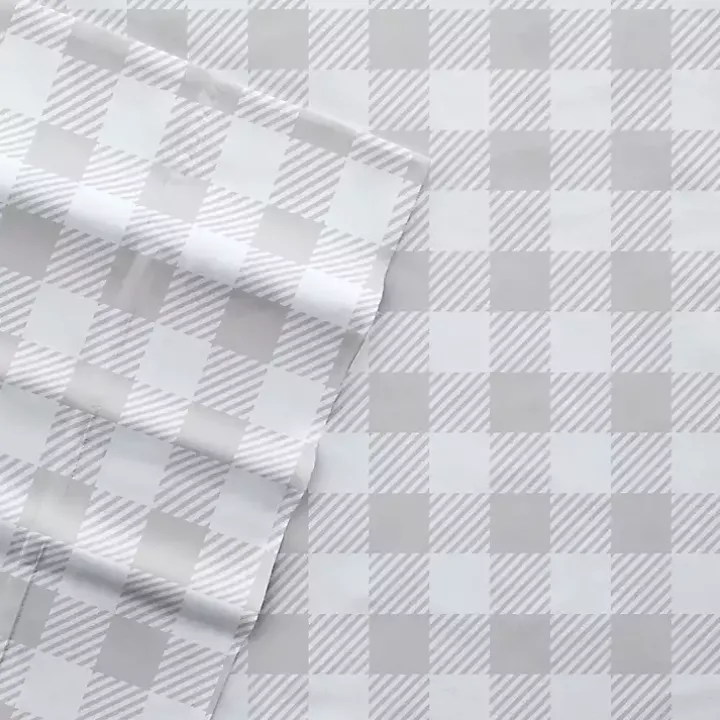 Gray Country Plaid 4-pc. California King Sheet Set