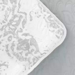 Gray Damask Reversible 3-pc. King Quilt Set