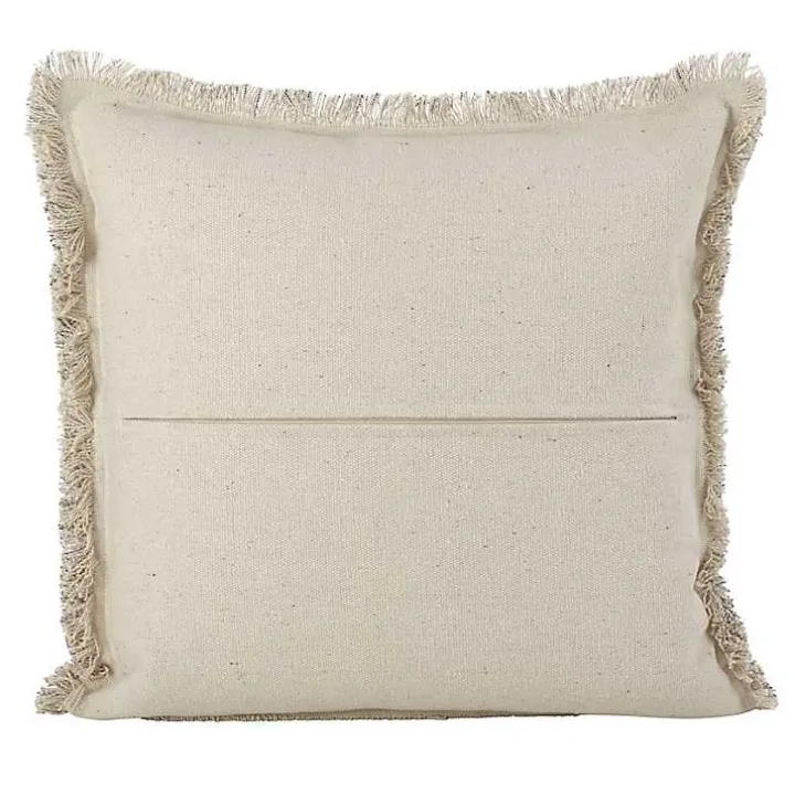 Gray Diamond Fringe Pillow