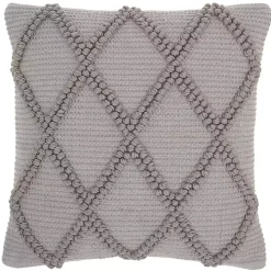 Gray Diamond Lattice Throw Pillow