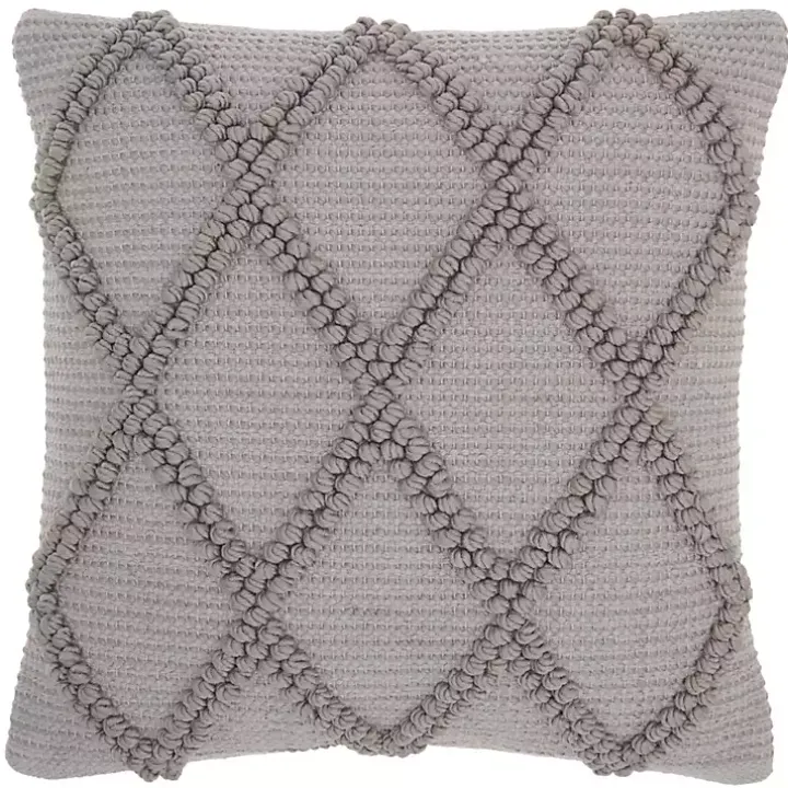 Gray Diamond Lattice Throw Pillow