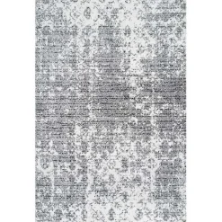 Gray Distressed Power Loomed Area Rug, 10x14