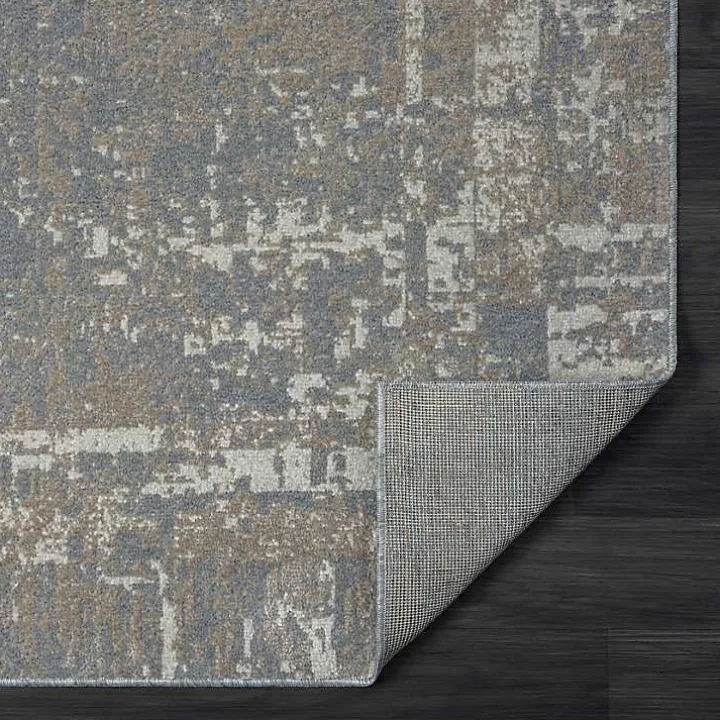 Gray Distressed Washable Area Rug, 5x7