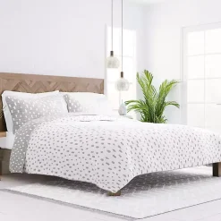 Gray Dotted Reversible 2-pc. Twin Quilt Set
