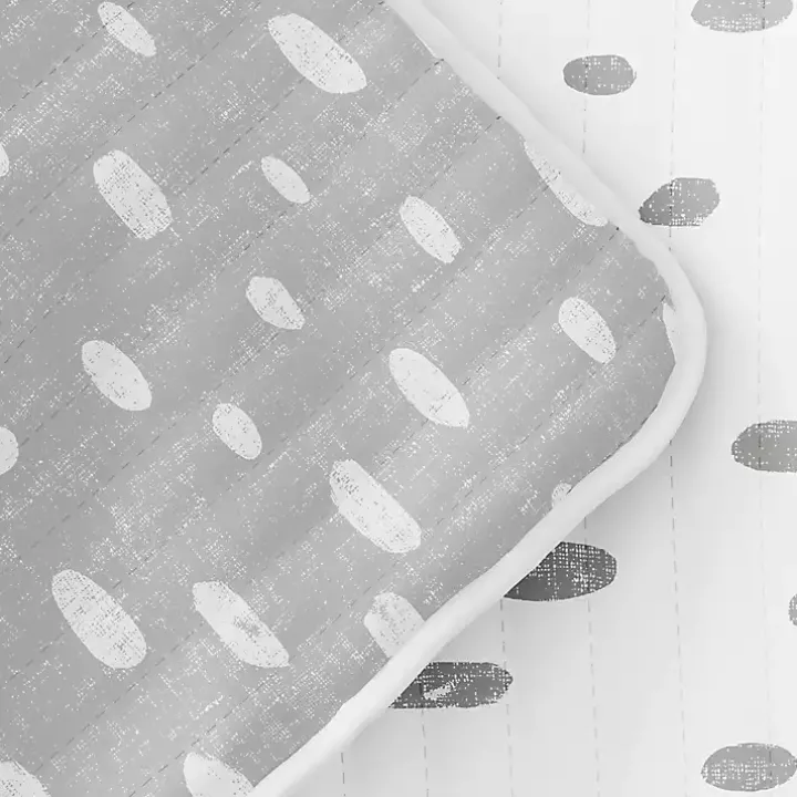 Gray Dotted Reversible 2-pc. Twin Quilt Set