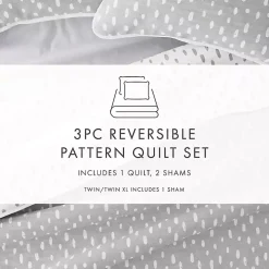 Gray Dotted Reversible 2-pc. Twin Quilt Set