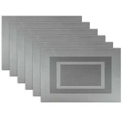 Gray Double Frame Placemats, Set of 6