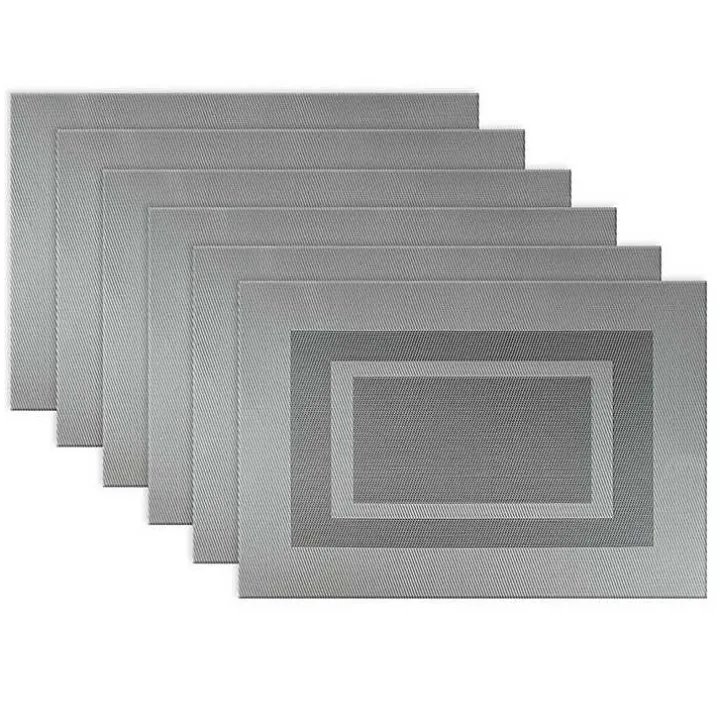 Gray Double Frame Placemats, Set of 6