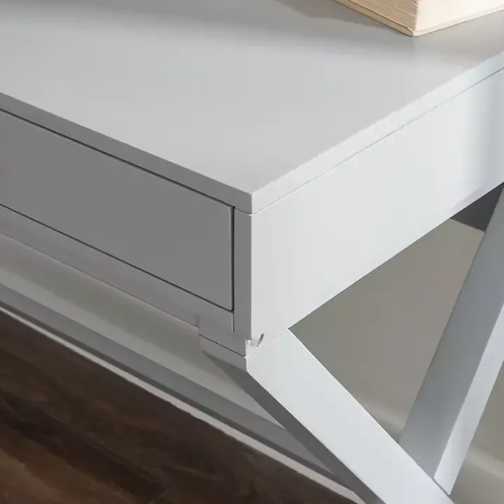 Gray 2-Drawer X-Frame Desk