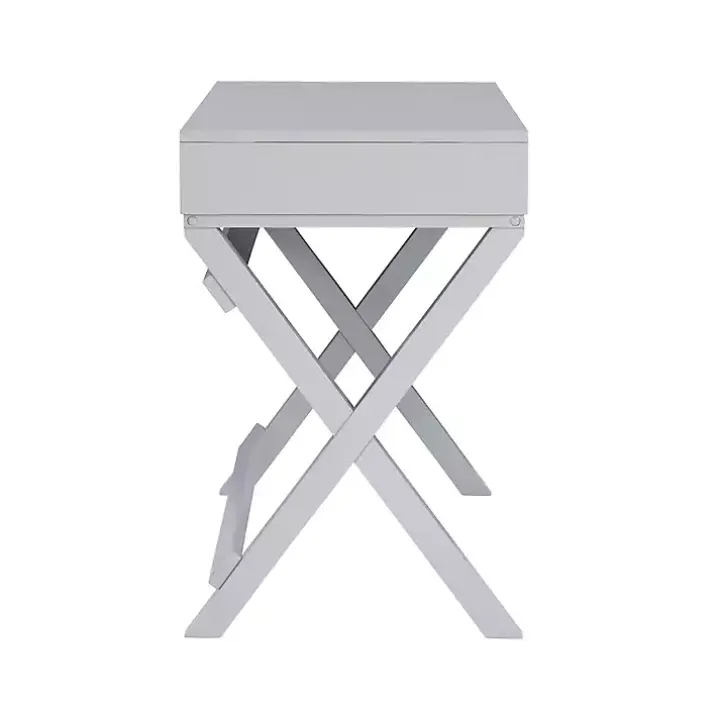Gray 2-Drawer X-Frame Desk