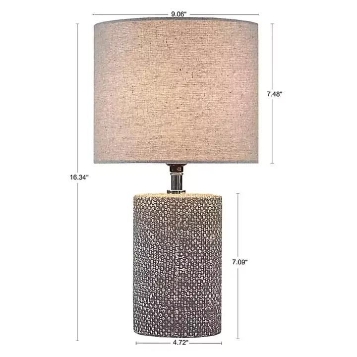 Gray Embossed Ceramic Bayard Table Lamp