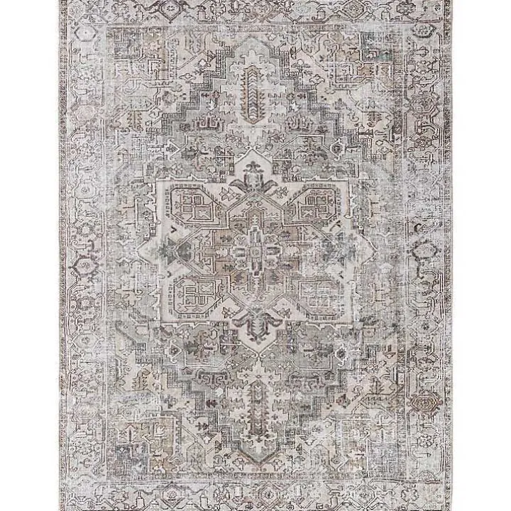 Gray Faded Embrace Washable Area Rug, 6x9