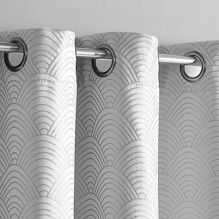 Gray Fans Blackout Curtain Panel Set, 96 in.
