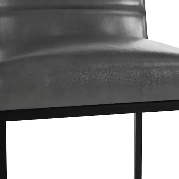 Gray Faux Leather Armless Counter Stool