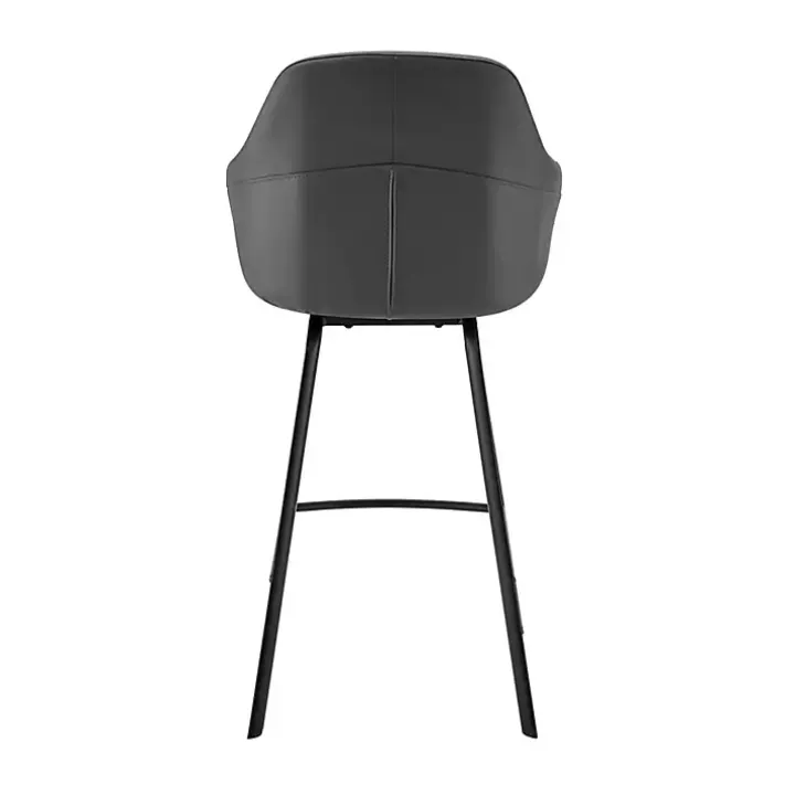 Gray Faux Leather Brigden Swivel Counter Stool