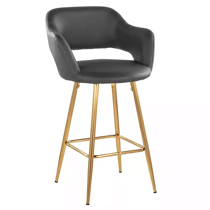 Gray Faux Leather Marge Counter Stools, Set of 2