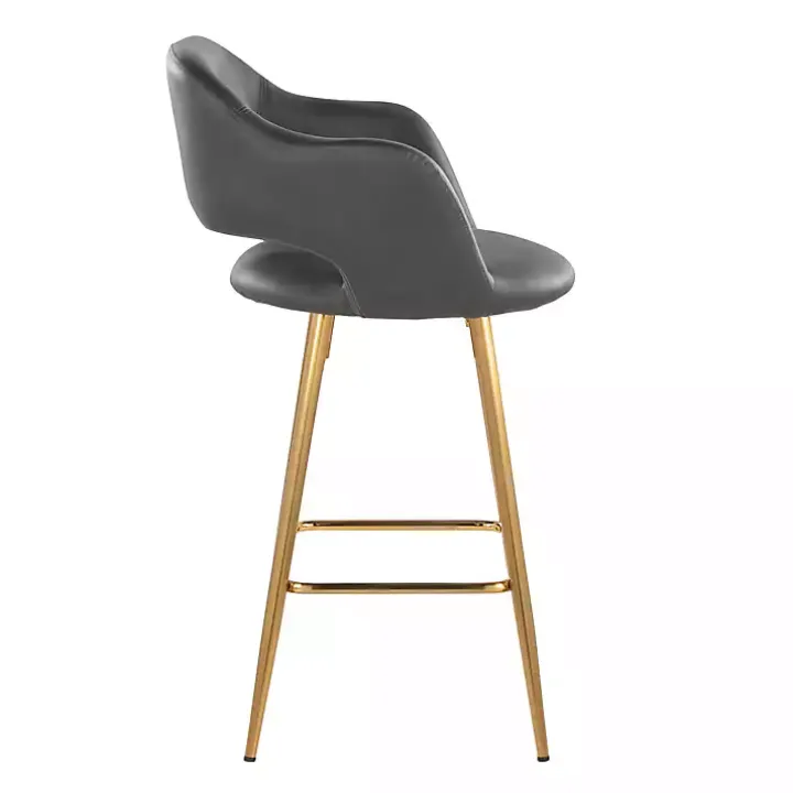 Gray Faux Leather Marge Counter Stools, Set of 2
