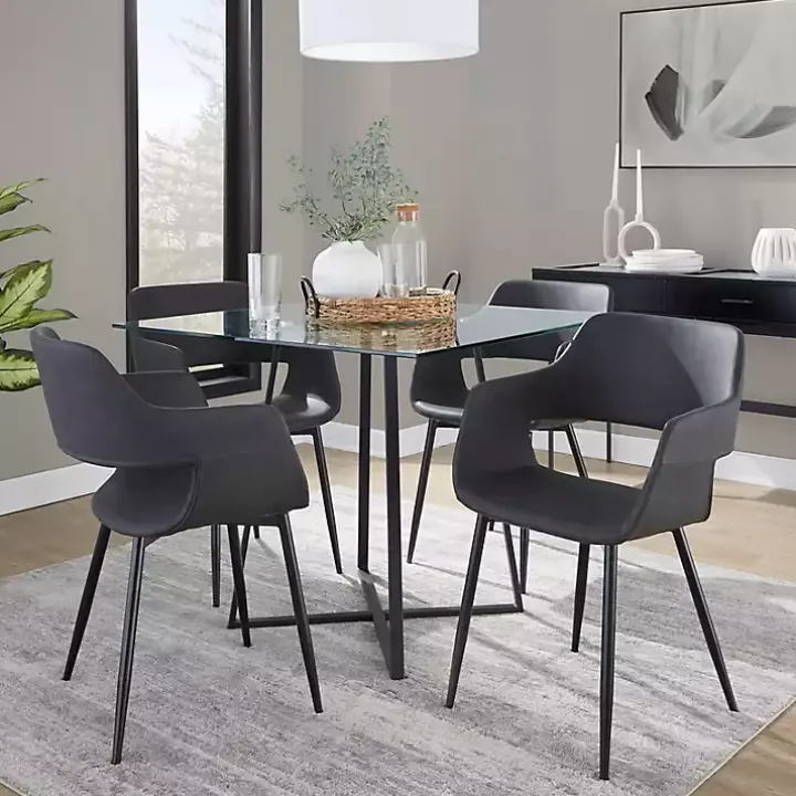 Gray Faux Leather Marge Dining Chairs, Set of 2