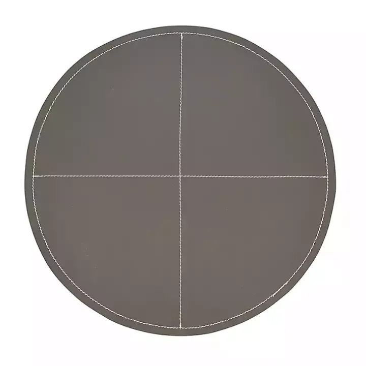 Gray Faux Leather Placemats, Set of 4