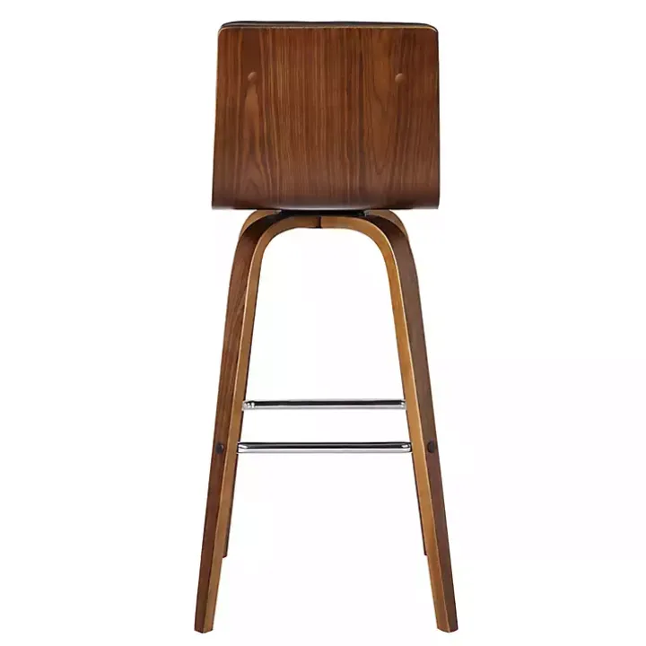 Gray Faux Leather Vienna Swivel Counter Stool