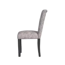 Gray Floral Parsons Dining Chairs, Set of 2