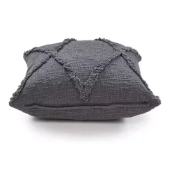 Gray Fringe Diamond Pillow, 20 in.