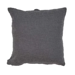 Gray Fringe Diamond Pillow, 20 in.