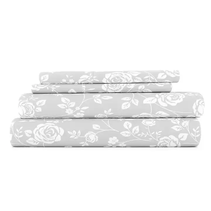 Gray Garden 4-pc. King Sheet Set