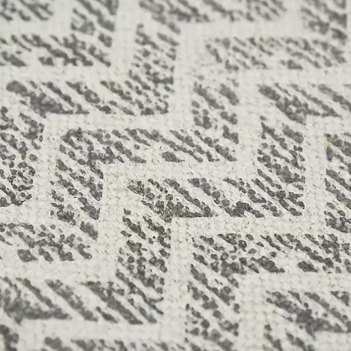 Gray Geo Stripes Tassel Fringe Area Rug, 5x7