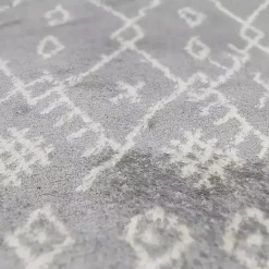 Gray Geometric Area Rug, 5x8