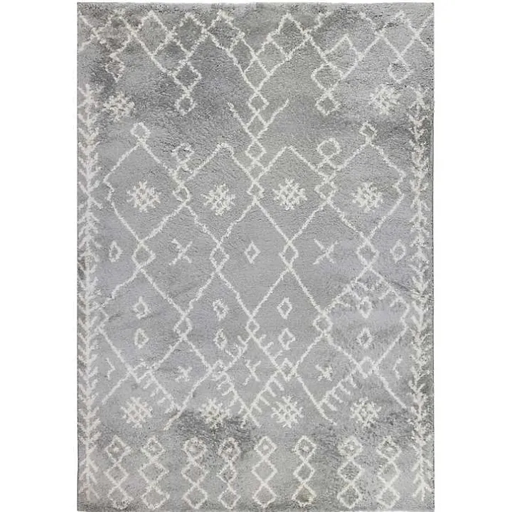Gray Geometric Area Rug, 8x10