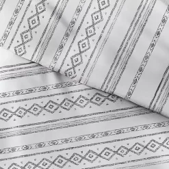 Gray Geometric 3-Pc. Queen Duvet Cover Set