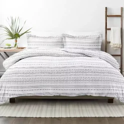 Gray Geometric 2-Pc. Twin Duvet Cover Set
