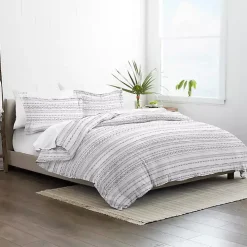 Gray Geometric 2-Pc. Twin Duvet Cover Set