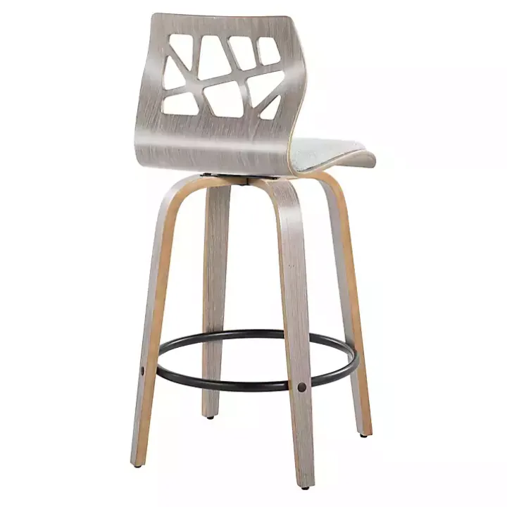 Gray Golia Swivel Counter Stools, Set of 2
