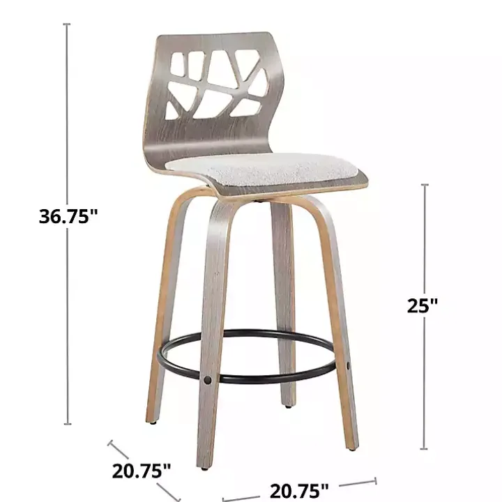 Gray Golia Swivel Counter Stools, Set of 2