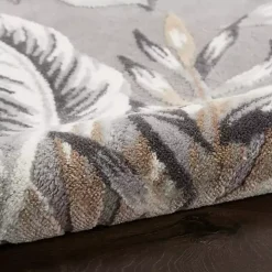 Gray Grand Leaf Coastal Area Rug, 7x9