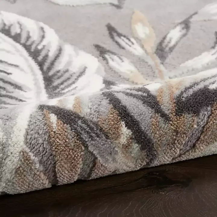 Gray Grand Leaf Coastal Area Rug, 7x9